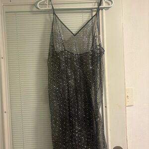 Forever 21 Sparkling Black Sheer slip Dress
